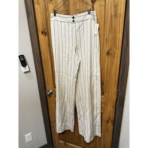 Alexie Women's Striped Dixon Wide Leg Pants Blue Stripes New MRSP $585 Size L‎